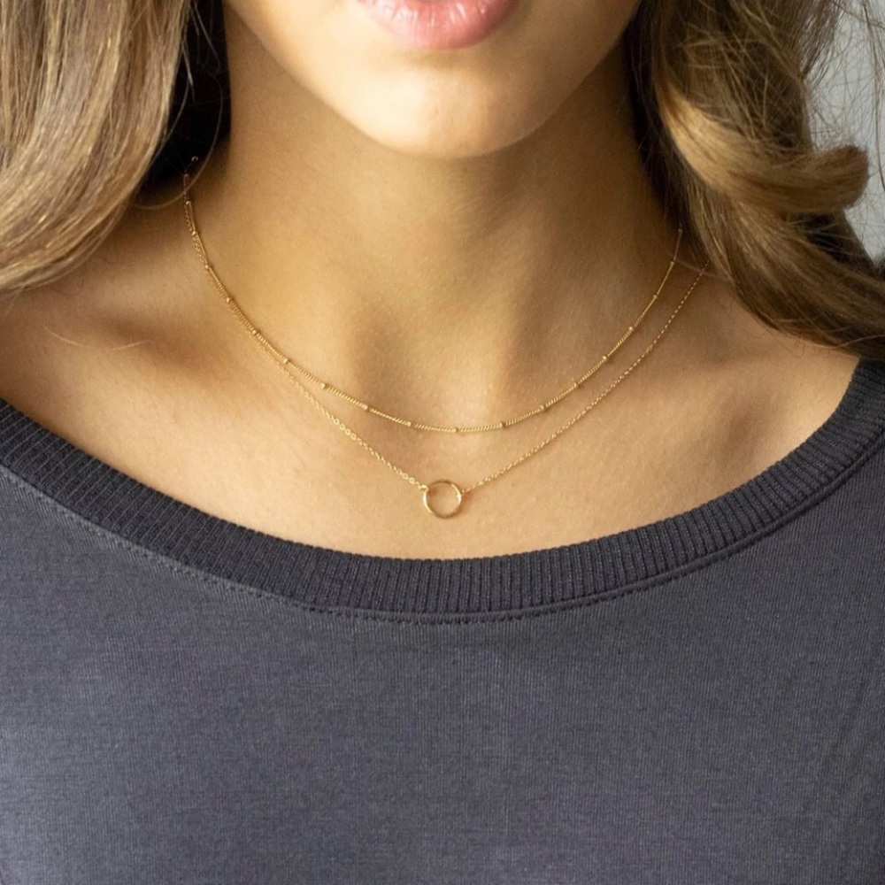 🎉 New Layered Beaded Circle Choker Necklace
